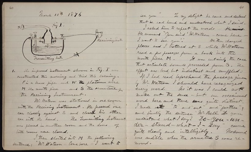 Alexander Graham Bell’s Notebook (link below) – via Jason Klamm